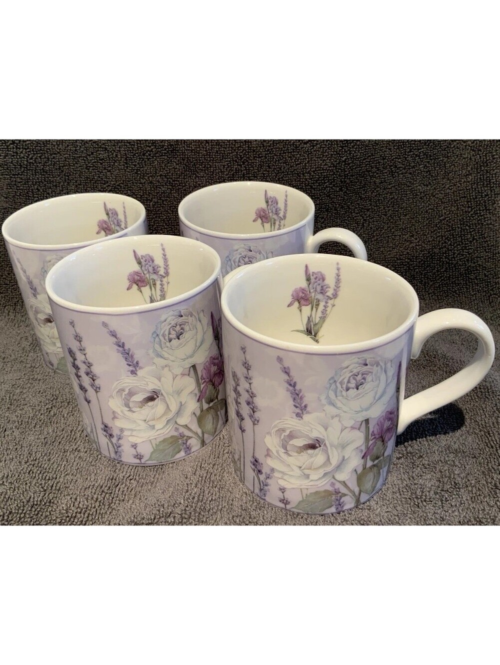 BV Porcelain Summer River Set of Four 8oz. Coffee Mugs